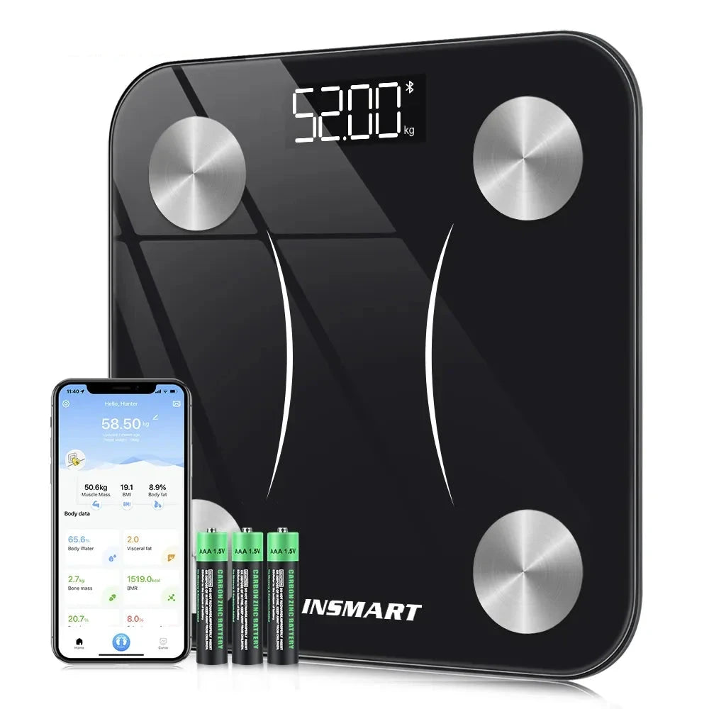 Balança Digital Inteligente INSMART - Análise Corporal Completa, Vidro Temperado, Bluetooth Balança Digital Inteligente INSMART - Análise Corporal Completa, Vidro Temperado, Bluetooth